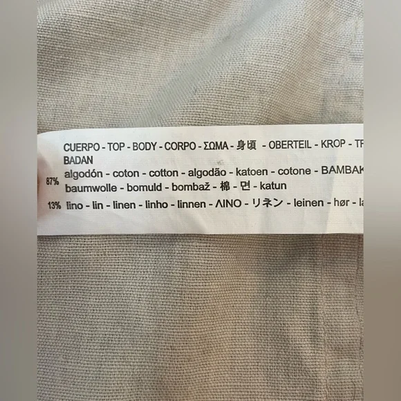 ZARA Linen/Cotton BOHO Embroidered open Front Blouse with tassels. M - Picture 10 of 13